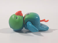 Blue and Green Bird 1 5/8" Tall Plastic Toy Figure