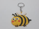 Rubber Bumble Bee Key Chain Ring
