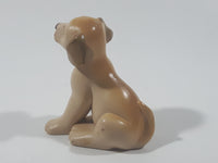 Light Brown Colored Sitting Dog 2 3/8" Tall Toy Figure