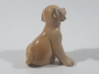 Light Brown Colored Sitting Dog 2 3/8" Tall Toy Figure