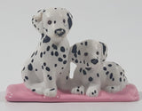 Mother and Baby Puppy Dalmatian Dogs on Pink Blanket 2" Wide PVC Toy Figure