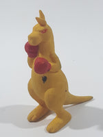 Vintage Diener Style Yellow Kangaroo with Red Boxing Gloves 2 3/4" Tall Rubber Eraser Toy Figure