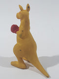 Vintage Diener Style Yellow Kangaroo with Red Boxing Gloves 2 3/4" Tall Rubber Eraser Toy Figure