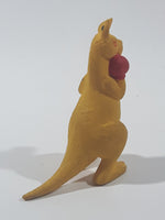 Vintage Diener Style Yellow Kangaroo with Red Boxing Gloves 2 3/4" Tall Rubber Eraser Toy Figure