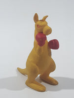 Vintage Diener Style Yellow Kangaroo with Red Boxing Gloves 2 3/4" Tall Rubber Eraser Toy Figure