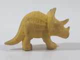 Vintage Diener Style Yellow Triceratops Dinosaur 1 3/4" Long Rubber Eraser Pencil Topper