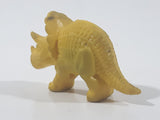 Vintage Diener Style Yellow Triceratops Dinosaur 1 3/4" Long Rubber Eraser Pencil Topper