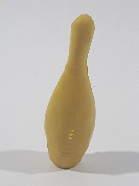 Vintage Diener Style Yellow Rubber Eraser Bowling Pin 2 1/4" Tall Toy