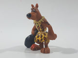 2008 Hanna Barbera Scooby-Doo Scooby as Caveman with Black Club 2 3/8" Tall PVC Toy Figure