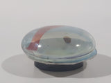 Snowman Themed Glass Oval Shaped 1 1/8" x 1 1/4" Fridge Magnet
