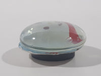 Snowman Themed Glass Oval Shaped 1 1/8" x 1 1/4" Fridge Magnet