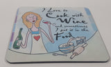 Stonewitwords "I Love to Cook with Wine and sometimes I put it in the Food" 3 1/4" x 3 1/4" Fridge Magnet