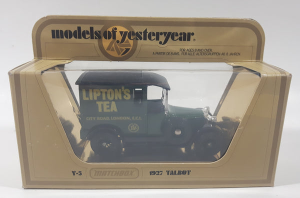 Vintage 1978 Matchbox Models of Yesteryear Y-5 1927 Tablot Van Lipton's Tea City Road London Green and Black Die Cast Toy Car Vehicle New in Box
