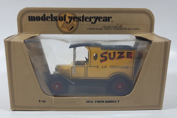 Vintage 1981 Matchbox Models of Yesteryear Y-12 1912 Ford Model T Van Suze A La Gentiane Yellow and Black Die Cast Toy Car Vehicle New in Box