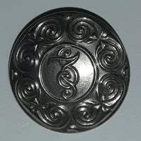 Vintage Irish Police Ornate Pattern "SAS" 7/8" Silver Look Metal Button