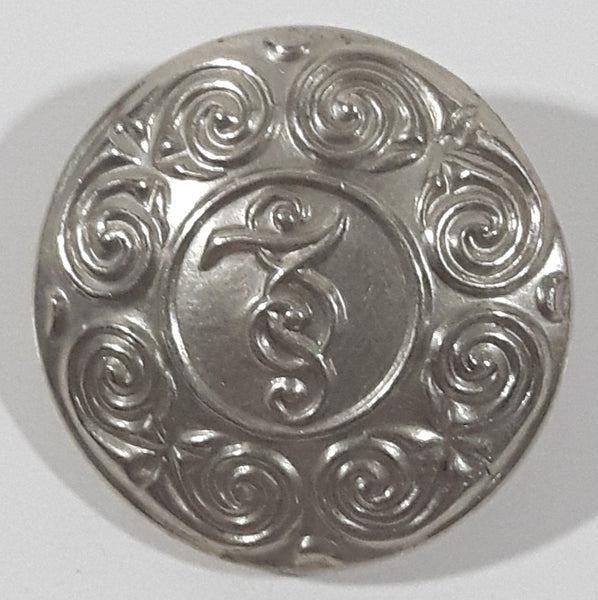 Vintage Irish Police Ornate Pattern "SAS" 7/8" Silver Look Metal Button