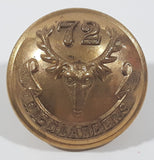 Antique 1910-1920s 72nd Highlanders of Canada 1" Brass Military Button