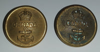 Antique Firmin & Sons London Royal Canadian Navy Marines Anchor and Crown 1 1/8" Brass Military Button Set of 2