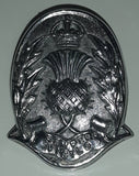 Vintage Scotland Semper Vigilo 1 1/4" x 1 3/4" Metal Cap Hat Badge Military Insignia