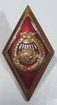 Vintage USSR Soviet Russia MVD Graduation Police 1" x 1 7/8" Metal Cap Hat Rhomb Badge Military Insignia
