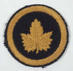 Vintage Canadian Military Headquarters Maple Leaf 2" Circular Embroidered Fabric Patch Sleeve Badge