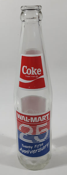 Vintage 1962-1987 Wal-Mart 25 Twenty Fifth Anniversary Coca Cola Coke 10 FL Oz 9 5/8" Tall Glass Soda Pop Commemorative Bottle