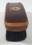 Vintage Sheppard Envelope Company 6 5/8" Long Thin Brown Leather Topped Wood Handle Brown Bristle Shoe Brush Worcester, Mass.