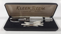 Vintage W.J. Young Co. Peabody Kleen Reem Pipe Tool with White Bristled Pipe Cleaners in Black Plastic Case