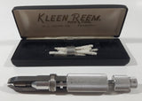 Vintage W.J. Young Co. Peabody Kleen Reem Pipe Tool with White Bristled Pipe Cleaners in Black Plastic Case