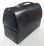 Vintage Thermos Brand V Victory Black Metal Domed Lunch Box Container