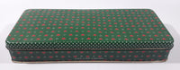 Dept 56 Red Heart Themed Green Tin Metal Container Made in Hong Kong