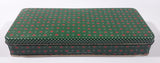 Dept 56 Red Heart Themed Green Tin Metal Container Made in Hong Kong