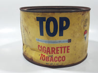 Vintage TOP Cigarette Tobacco 7 oz Yellow Metal Tin Can No Lid
