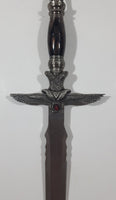 Egyptian Twin Double Winged Armor with Red Bead Mummy and Goddess Themed Dagger Knife Sword Set in Black Leather Sheath Scabbard