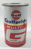 Vintage Gulf Gulfpride Multi-G Low Ash SAE 5W-30 Motor Oil Cardboard and Metal Can FULL