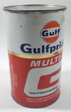 Vintage Gulf Gulfpride Multi-G Low Ash SAE 5W-30 Motor Oil Cardboard and Metal Can FULL