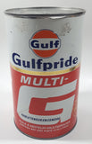 Vintage Gulf Gulfpride Multi-G Low Ash SAE 5W-30 Motor Oil Cardboard and Metal Can FULL