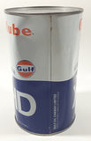 Vintage Gulf Gulflube XHD SAE 10W-30 1.13 Litre Motor Oil Metal Can FULL