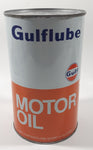 Vintage Gulf Gulflube SAE 30 1.13 Litre Motor Oil Metal Can FULL