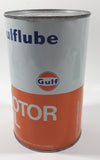 Vintage Gulf Gulflube SAE 30 1.13 Litre Motor Oil Metal Can FULL