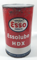 Vintage 1953 Imperial Products ESSO Essolube HDX SAE 30 SI 1.13 Litre One Quart Motor Oil Metal Can FULL