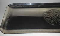 Rare Vintage Clarence A. Wells Pacific Northwest British Columbia Aboriginal Art Etched Silver Plated 7 3/4" x 19 3/4" Platter Serving Tray Signed