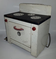 Vintage Danby White 11 1/4" Tin Metal Toy Stove Oven Display