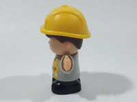 Unknown Construction Worker Block Type 3" Tall Plastic Toy Figure