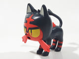 2017 McDonald's Pokemon Sun and Moon Litten Black Cat 3 1/4" Long Plastic Toy Figure