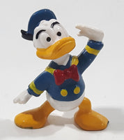 Vintage Walt Disney Productions Donald Duck Sailor Salute 2 1/8" Tall PVC Toy Figure Made in Hong Kong