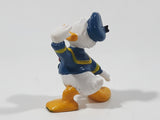 Vintage Walt Disney Productions Donald Duck Sailor Salute 2 1/8" Tall PVC Toy Figure Made in Hong Kong