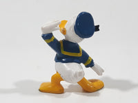 Vintage Walt Disney Productions Donald Duck Sailor Salute 2 1/8" Tall PVC Toy Figure Made in Hong Kong