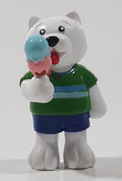 GANZ Webkinz White Polar Bear Eating Ice Cream Cone 2" Tall PVC Toy Figure