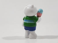 GANZ Webkinz White Polar Bear Eating Ice Cream Cone 2" Tall PVC Toy Figure